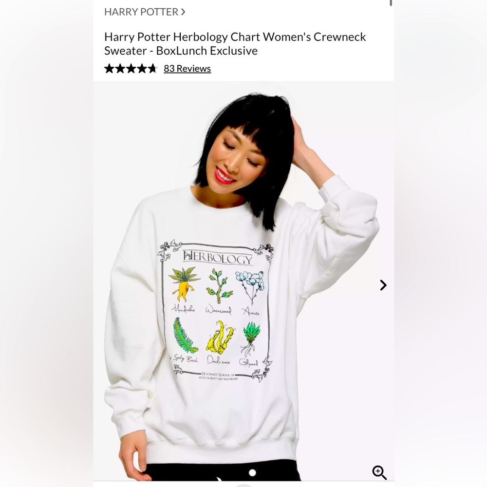 Harry Potter Herbology Chart Women's Crewneck Sweater